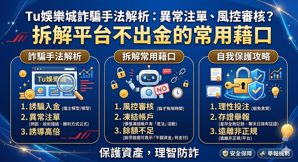Tu娛樂城詐騙手法解析：異常注單、風控審核？拆解平台不出金的常用藉口